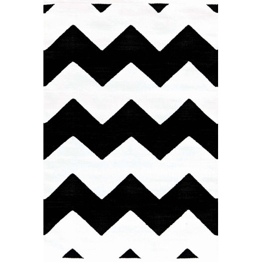 Dash and Albert Rugs Chevron Black & White Indoor/Outdoor Area Rug