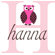 Alphabet Garden Designs Hanna's Owl Wall Decal