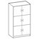 Ironwood Solid HPL Door Music Storage: 3 Equal Compartments with 48" W