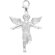 EZ Charms 14K White Gold Diamond Boy Angel Charm