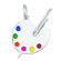 EZ Charms 2.2 Grams Sterling Silver Artist Pallet Charm