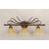 Toltec Lighting Swan 3 Light Bathroom Vanity with Amber Crystal Glass Shade