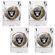 Great American Products NFL Open Field 4 Piece Square Shot Glass Set