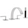 Rohl Modern Double Handle Deck Mount Roman Tub Faucet with Handshower