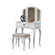 Poundex Bobkona Jaden Bedroom Vanity Set with Stool in White