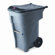 Rubbermaid Commercial Products Brute Rollout Waste Container, Square, Polyethylene, 65gal, Gray
