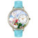 Whimsical Watches Unisex Easter Eggs Baby Blue Leather and Silvertone Watch in Silver