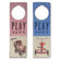 Tree by Kerri Lee "Play Zone" Wooden Doorknob Sign in Distressed Blue