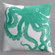 Dermond Peterson Octopus Turquoise Pillow on White Linen