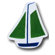 One World Sail Boat Drawer Knob in Green