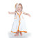 maamam aacua 4 in 1 Bath Towel with Orange Trim in White