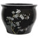Oriental Furniture 14" Flower Blossom Fish Bowl with Stand in Shiny Black
