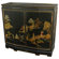 Oriental Furniture Japanese Black Landscape Slant Front Cabinet -- 32"