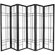 Oriental Furniture 72" Eudes Decorative Paned Room Divider in Black