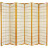 Oriental Furniture Double Sided Window Pane Room Divider in Honey