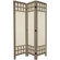 Oriental Furniture 6 Feet Tall Window Pane Fabric Room Divider in Burnt Grey