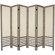 Oriental Furniture 6 Feet Tall Open Lattice Fabric Room Divider in Burnt Grey