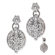 CZ Collections Floral Lacy Diamond Oval Sterling Silver Earrings