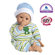 Adora Dolls Playtime Baby Boy Doll Light Brown Skintone Blue Eyes Blue Green and White Romper