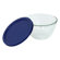 Pyrex Serveware Sculptured 3-Cup Bowl with Dark Blue Plastic Storage Cover