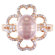 Amour Silver Pink Plated Rose Quartz and Cubic Zirconium Ring