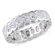Amour 3K Sterling Silver Oval Shaped Cubic Zirconia Gemstones Eternity Ring