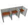 OFM Privacy Workstation Panel System, 1 x 3 Configuration, with Vinyl Panels