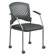 Office Star Products Titanium Finish Rolling Visitor's Chair With Casters, Arms, And Plastic Wrap Around Back