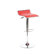 Powell Furniture Faux Leather Thin Seat Adjustable Height Bar Stool in Red