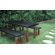 Modern Outdoor Kenji Steel and Wood Picnic Bench