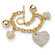Palm Beach Jewelry Goldtone Crystal Multi-Heart Charm Bracelet
