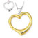 Jewelryweb Sterling Silver and 14k Reversible Heart Pendant- 18 Inch