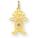 Jewelryweb 14K Girl 2.5mmSynthetic Birthstone Pendant