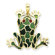 Jewelryweb 14k Green Resin Frog Pendant