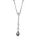Jewelryweb Sterling Silver CZ Grey Freshwater Pearl Necklace - 16 Inch- Spring Ring