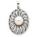 Jewelryweb Sterling Silver Imitation Pearl and CZ Pendant