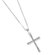 Jewelryweb Sterling Silver Diamond Mystique 18inch Cross Necklace