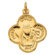 Jewelryweb 14k Yellow Gold First Holy Communion Medal Pendant17.75mm