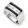 Jewelryweb Sterling Silver Onyx and Diamond Mens Ring