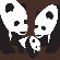 Avalisa Animal - Three Pandas Stretched Wall Art
