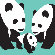 Avalisa Animal - Three Pandas Stretched Wall Art