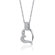 Oravo Sweetheart Style Sterling Silver Bridal Style Floating Heart White Cubic Zirconia Pendant Necklace