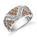 Oravo Pure Allure Sterling Silver Champagne and White Cubic Zirconia Cocktail Ring