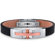 Oravo Mens Stainless Steel and Leather Bracelet with Rose Gold Rivet Accents