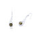 Oravo Round Cut Smoky Quartz Dangling Earrings Sterling Silver