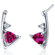 Oravo Modern Sophistication 1.50 Carats Gemstone Trillion Cut Cubic Zirconia Earrings in Sterling Silver