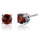 Oravo Scroll Design 2.00 Carats Garnet Round Cut Stud Earrings in Sterling Silver