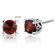 Oravo Scroll Design 2.00 Carats Garnet Round Cut Stud Earrings in Sterling Silver