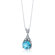 Oravo Refined Class 2.25 Carats Round Shape Swiss Blue Topaz Pendant in Sterling Silver