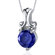 Oravo Refined Charm 2.00 Carats Round Cut Blue Sapphire Pendant in Sterling Silver